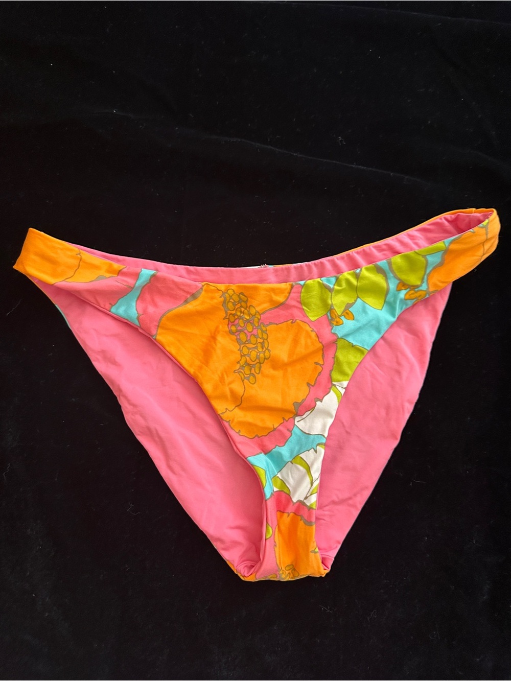 Trina Turk Pink Orange Floral Swim Bikini Bottoms Playa de Flor